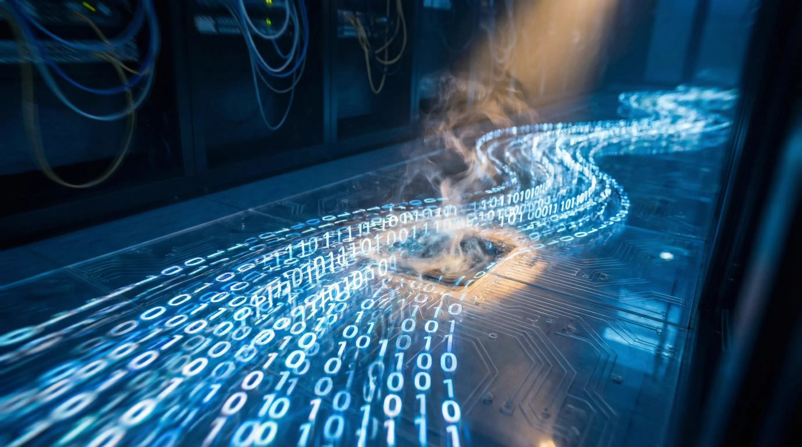 An abstract visualization of data stream processing.